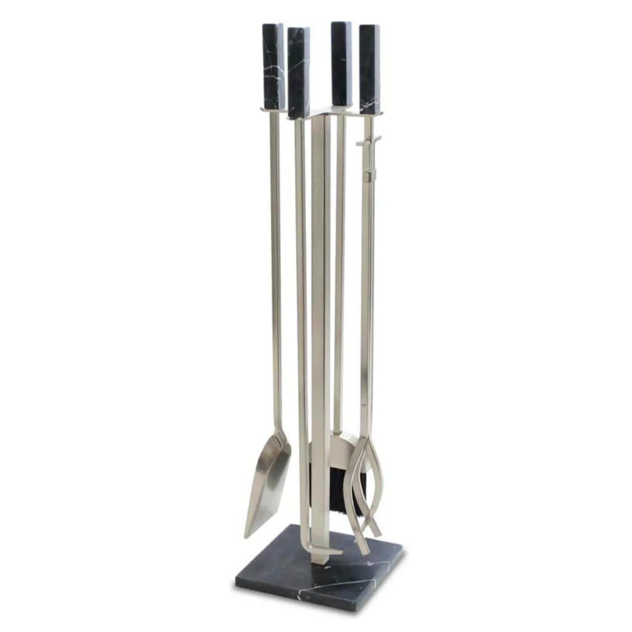 Pilgrim Nero 33" Satin Nickel Black Marble Tool Set