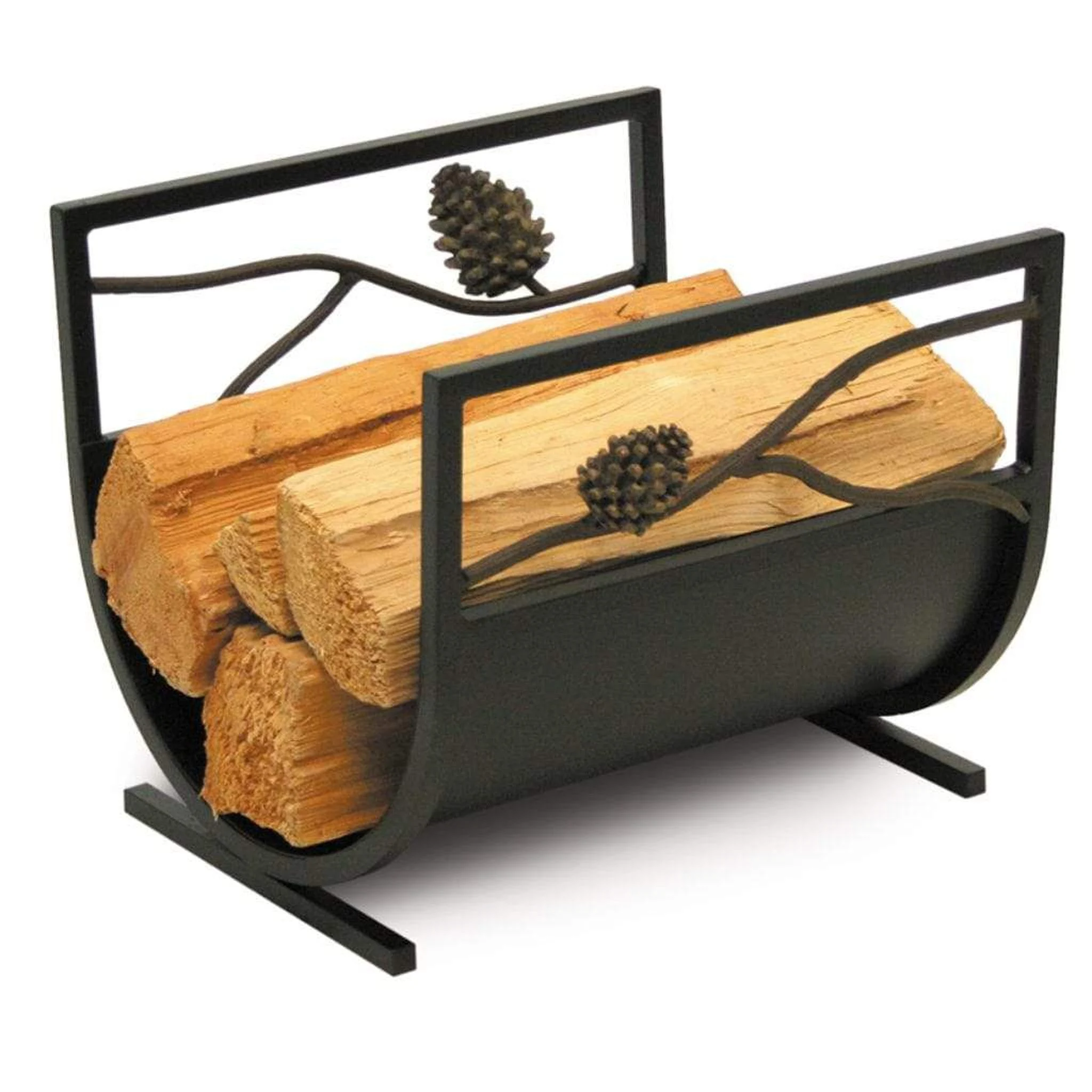 Pilgrim Pine Cone 13" Matte Black Wood Holder