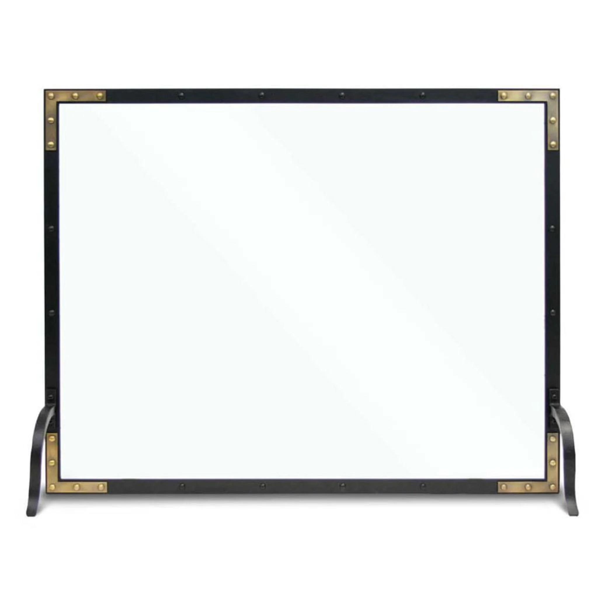 Pilgrim Refined Rivet 39" Black Single-Panel Glass Screen