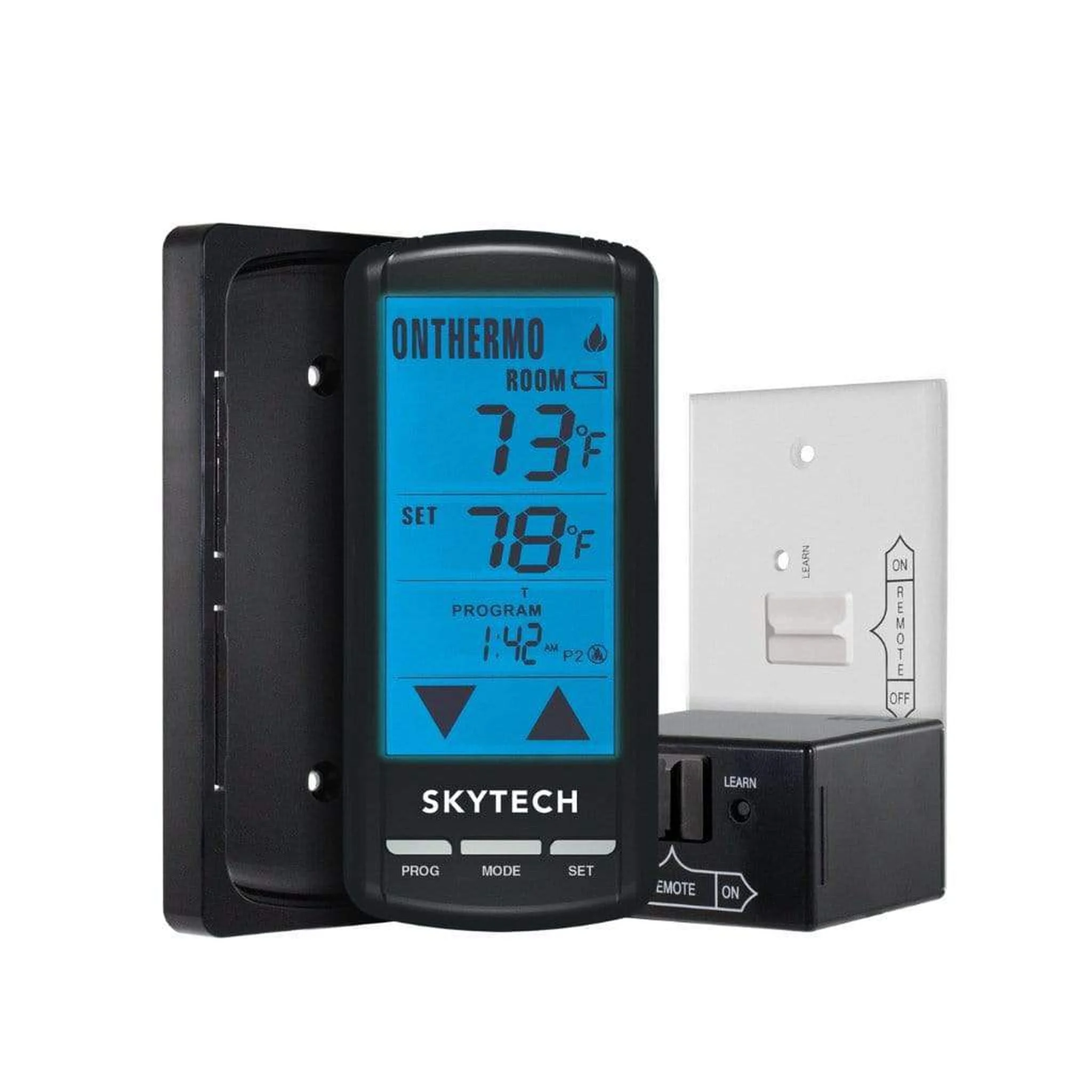 Skytech 5301P Programmable Thermostat Fireplace Remote Control With Backlit Touch Screen