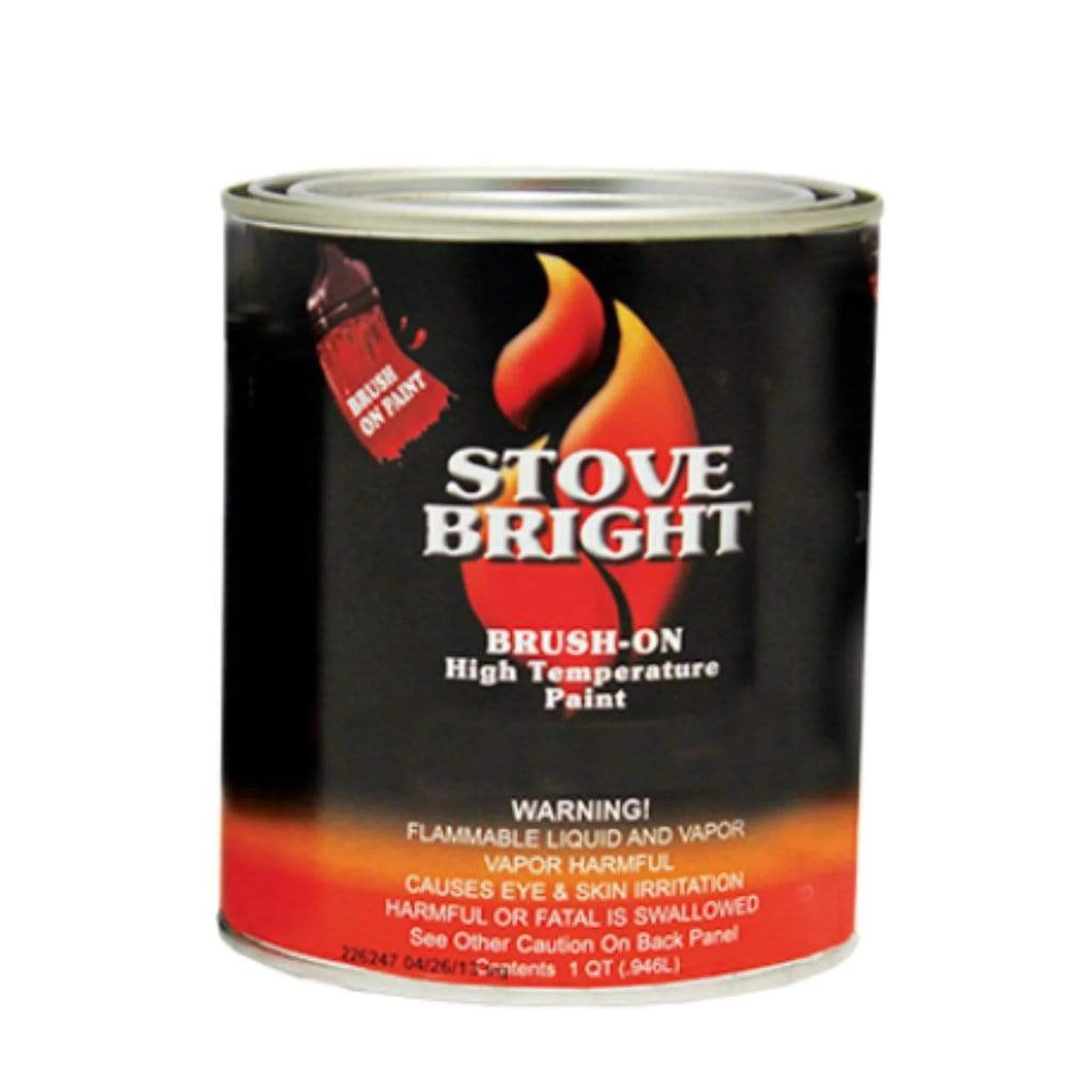 Stove Bright 1 qt Satin Black Brush On High Temperature Paint - 4/Case
