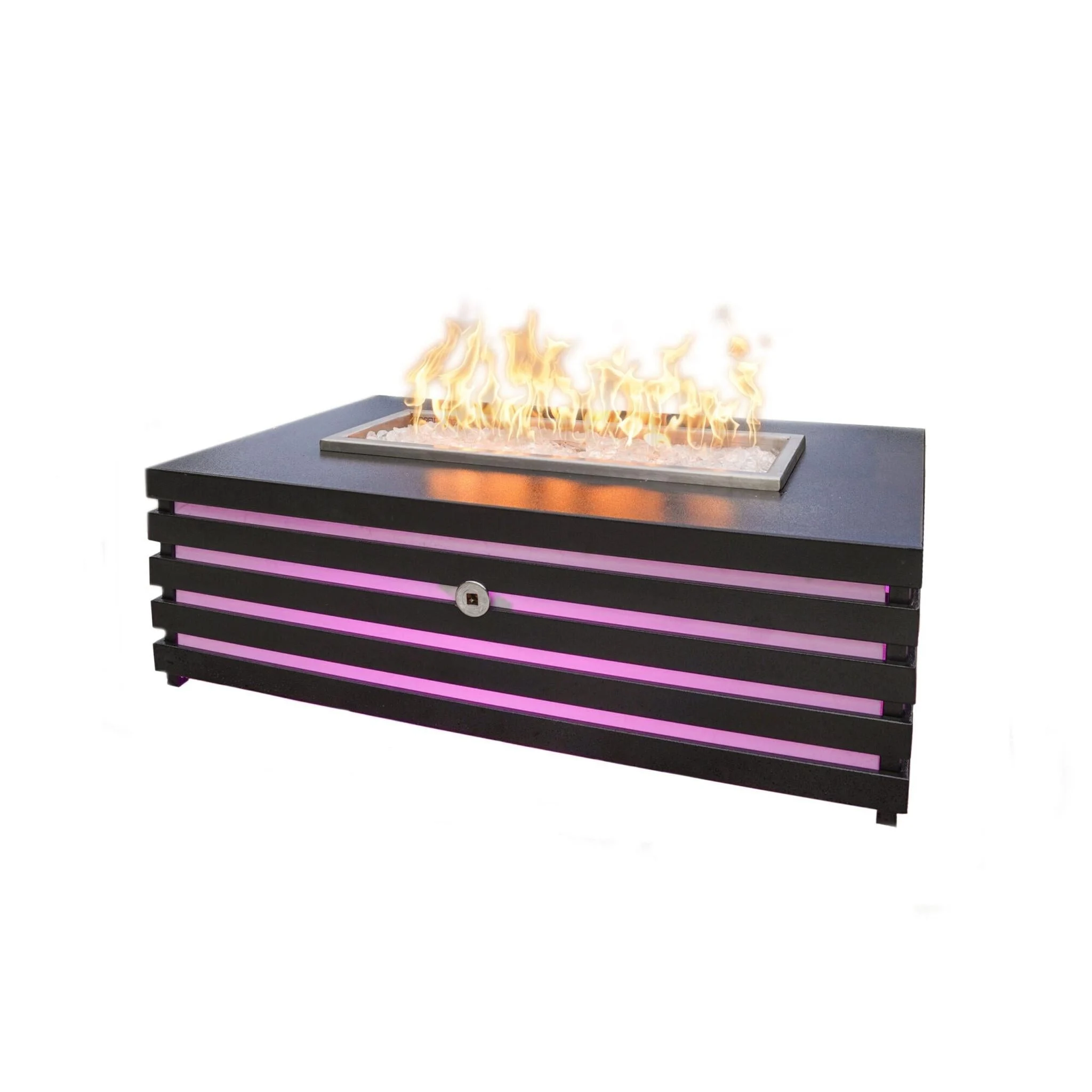 The Outdoor Plus Amina 48" Pewter Powder Coated Liquid Propane Fire Pit with Flame Sense with Spark Ignition