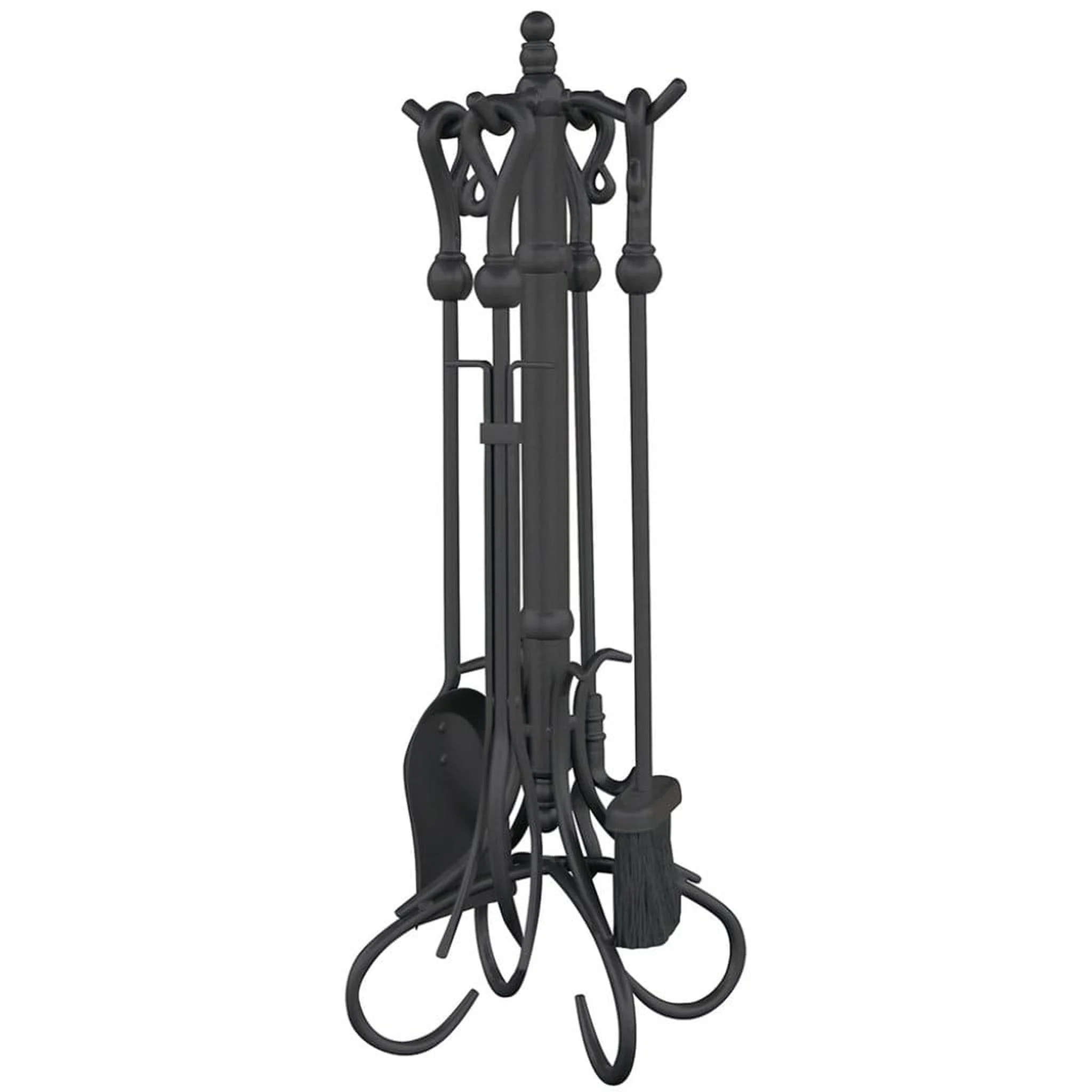 UniFlame 30" F-1174 5-Piece Olde World Iron Fireset w/ Heavy Crook Handles