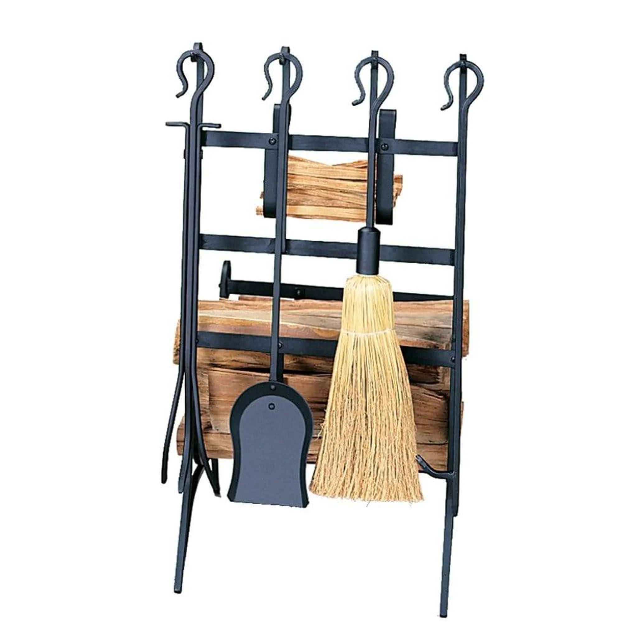 UniFlame 31" W-1246 Black Log and Kindling Rack w/ Fire Tools