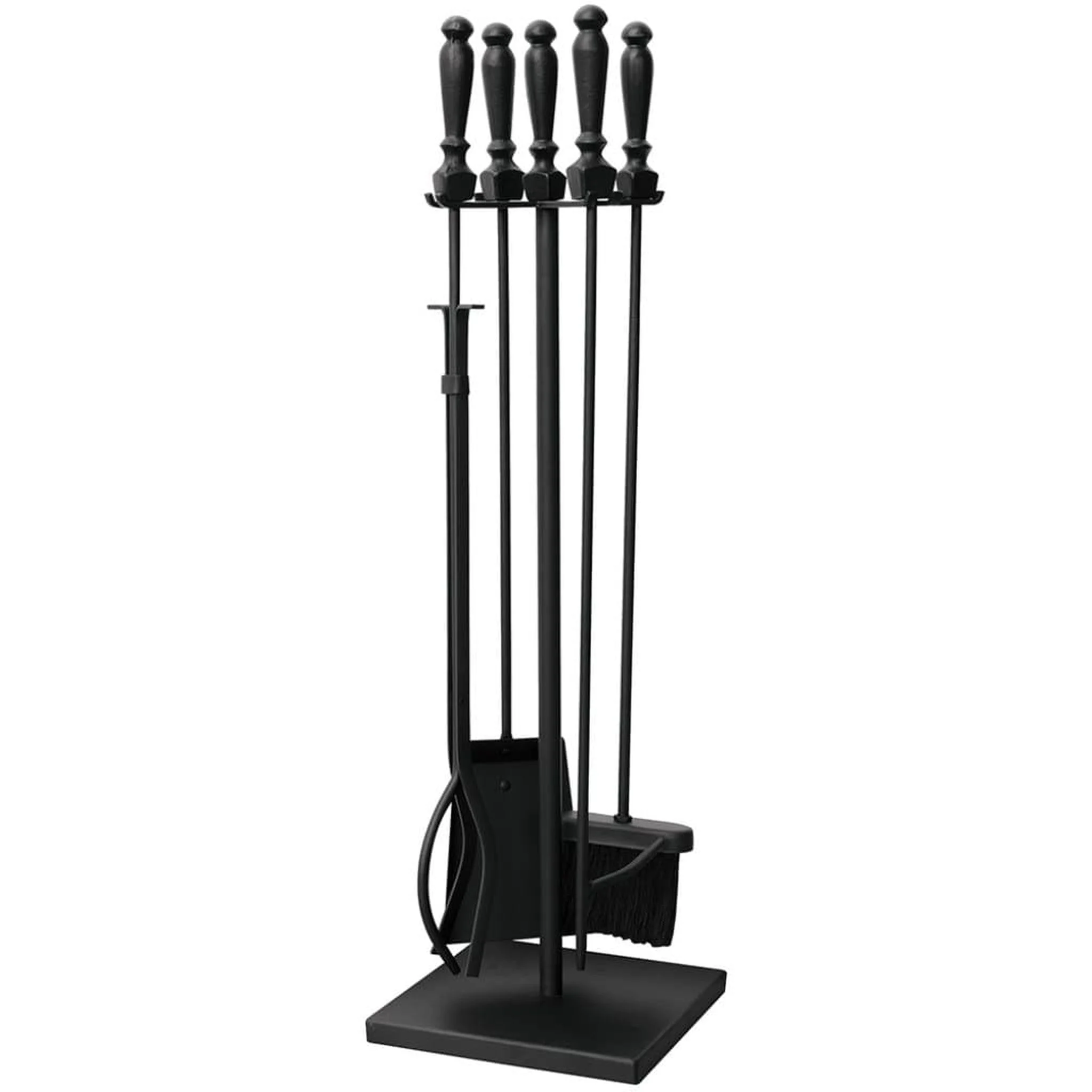 UniFlame 32" F-1051 5-Piece Black Wrought Iron Fireset w/ Ball Handles