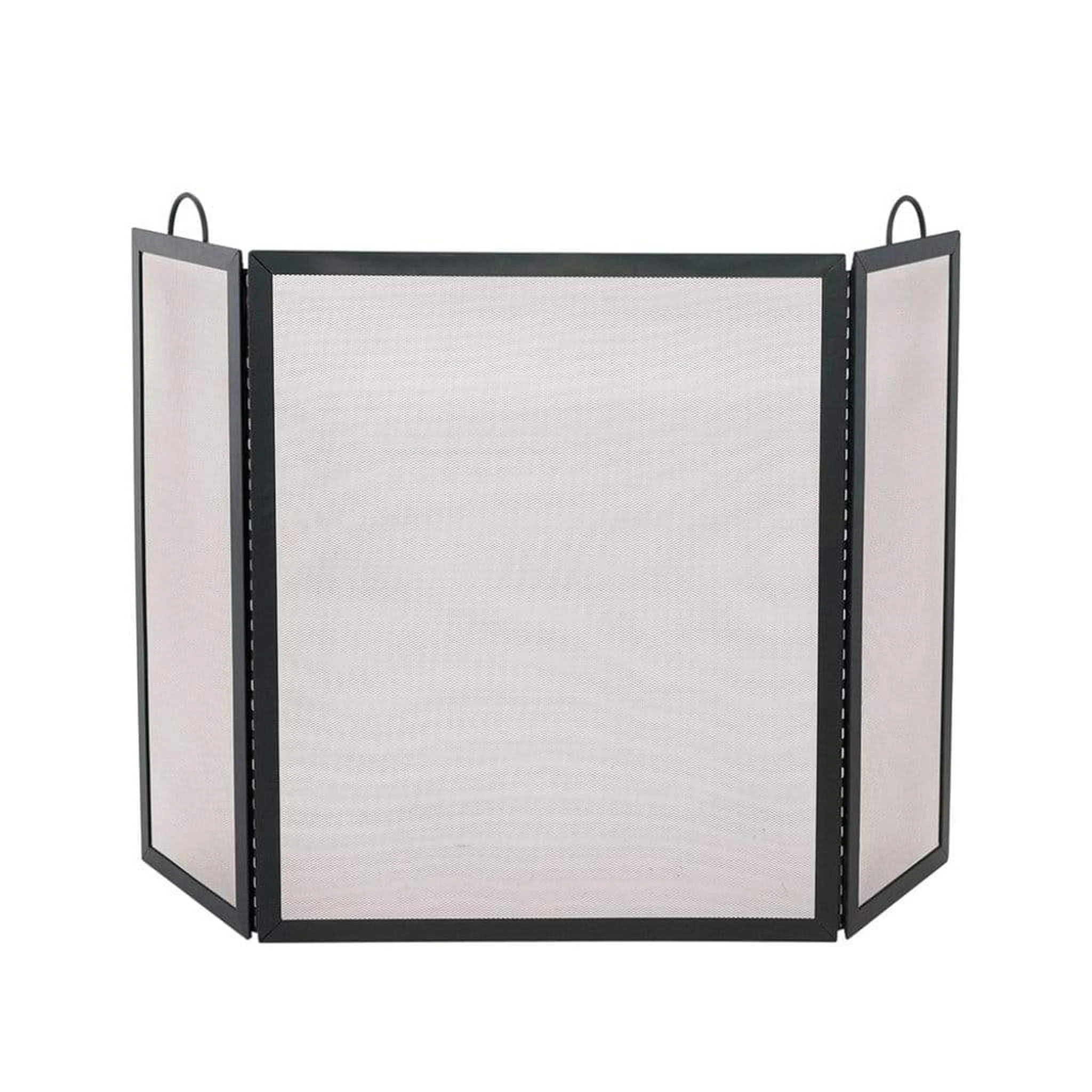 UniFlame 54" S-1505 Large 3 Fold Black Wrought Iron Screen