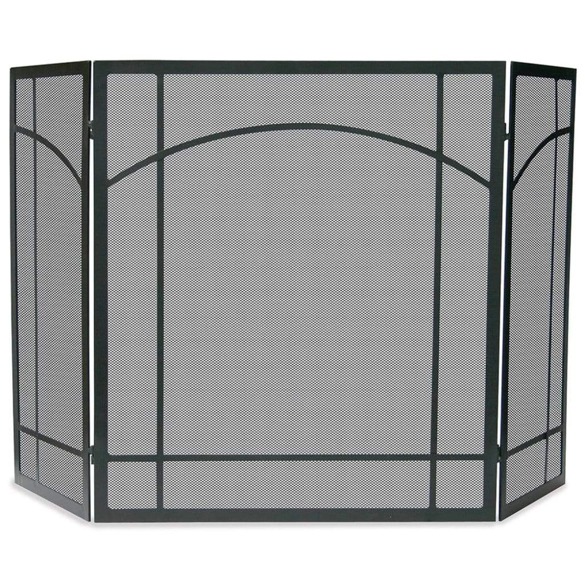 UniFlame 55" S-1023 3 Fold Black Wrought Iron Mission Screen