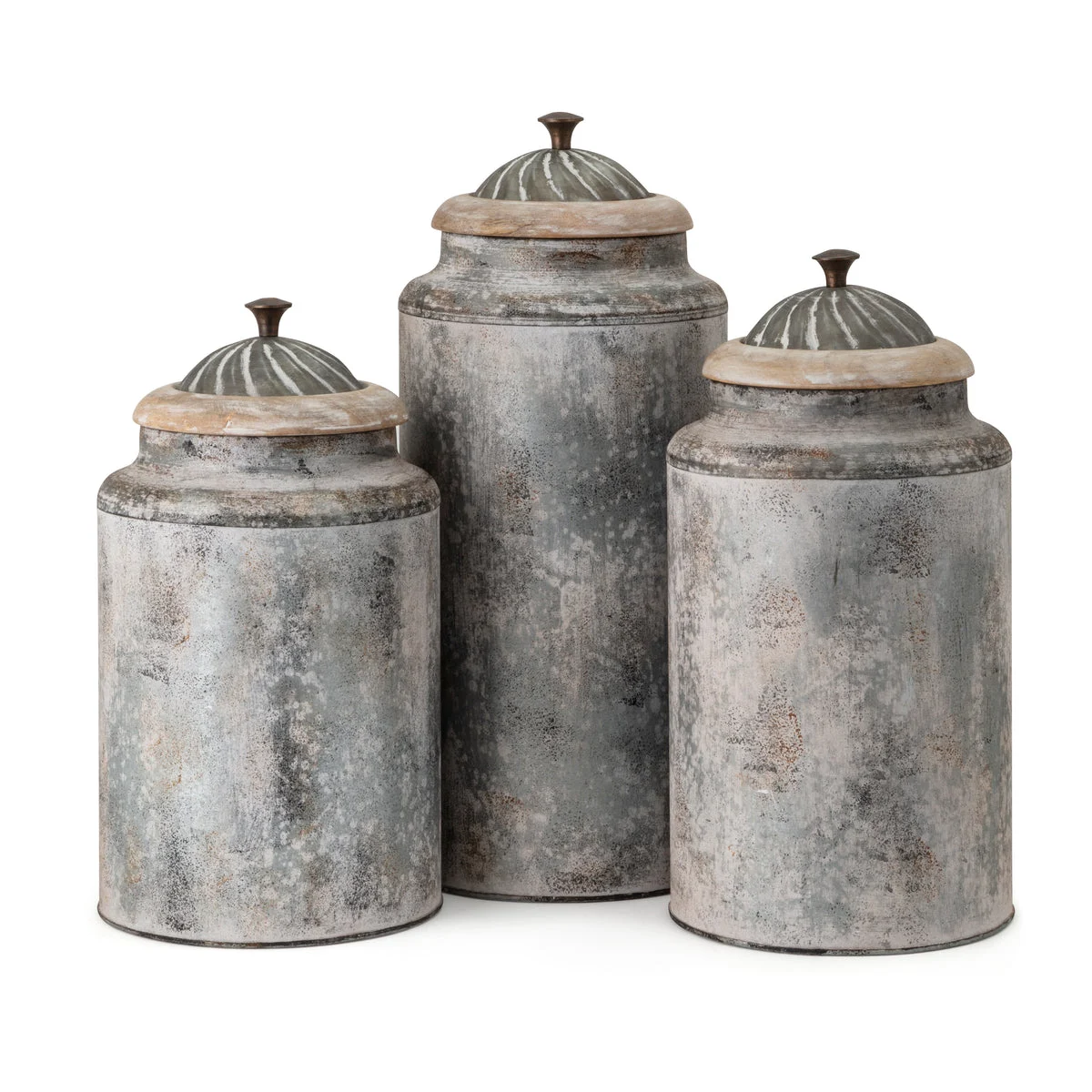 IMAX Worldwide Home Surrey Metal Decorative Canisters - Set of 3