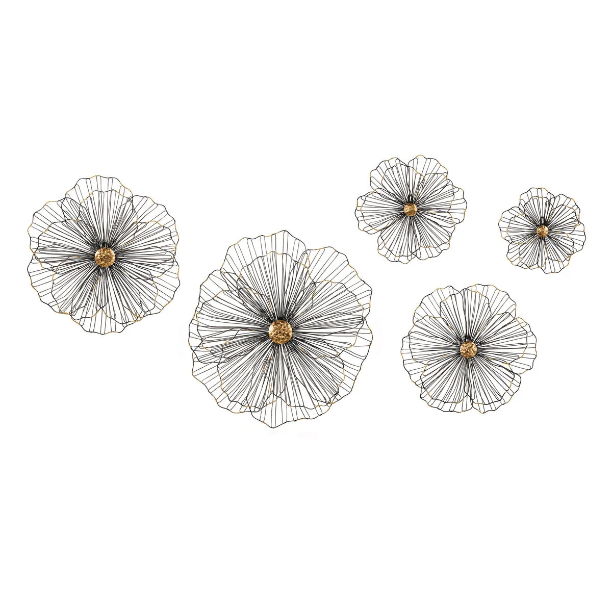 IMAX Worldwide Home Wire Hibiscus Wall Decor - Set of 5