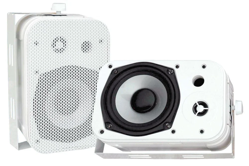 Pyle 5.25" 2-Way White Waterproof Home Speakers, Pair