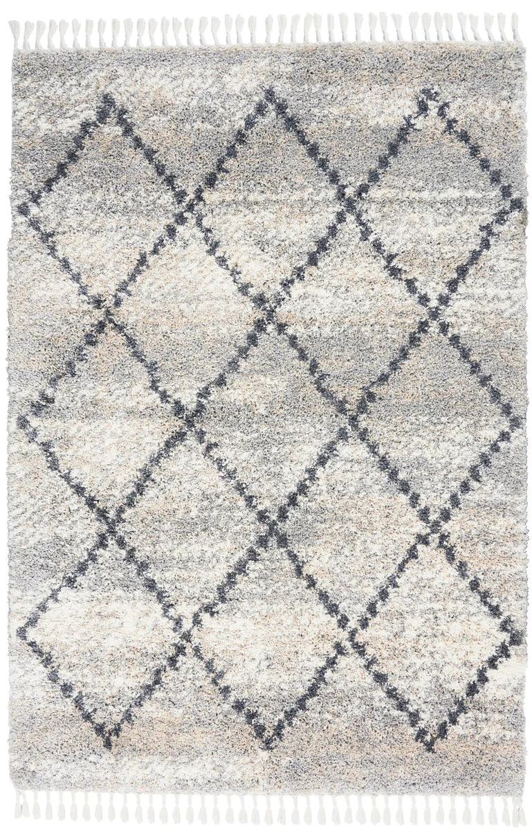 Nourison Scandinavian Shag Contemporary Silver Grey Area Rug