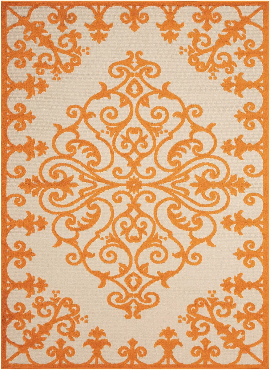 Nourison Aloha Transitional Orange Area Rug