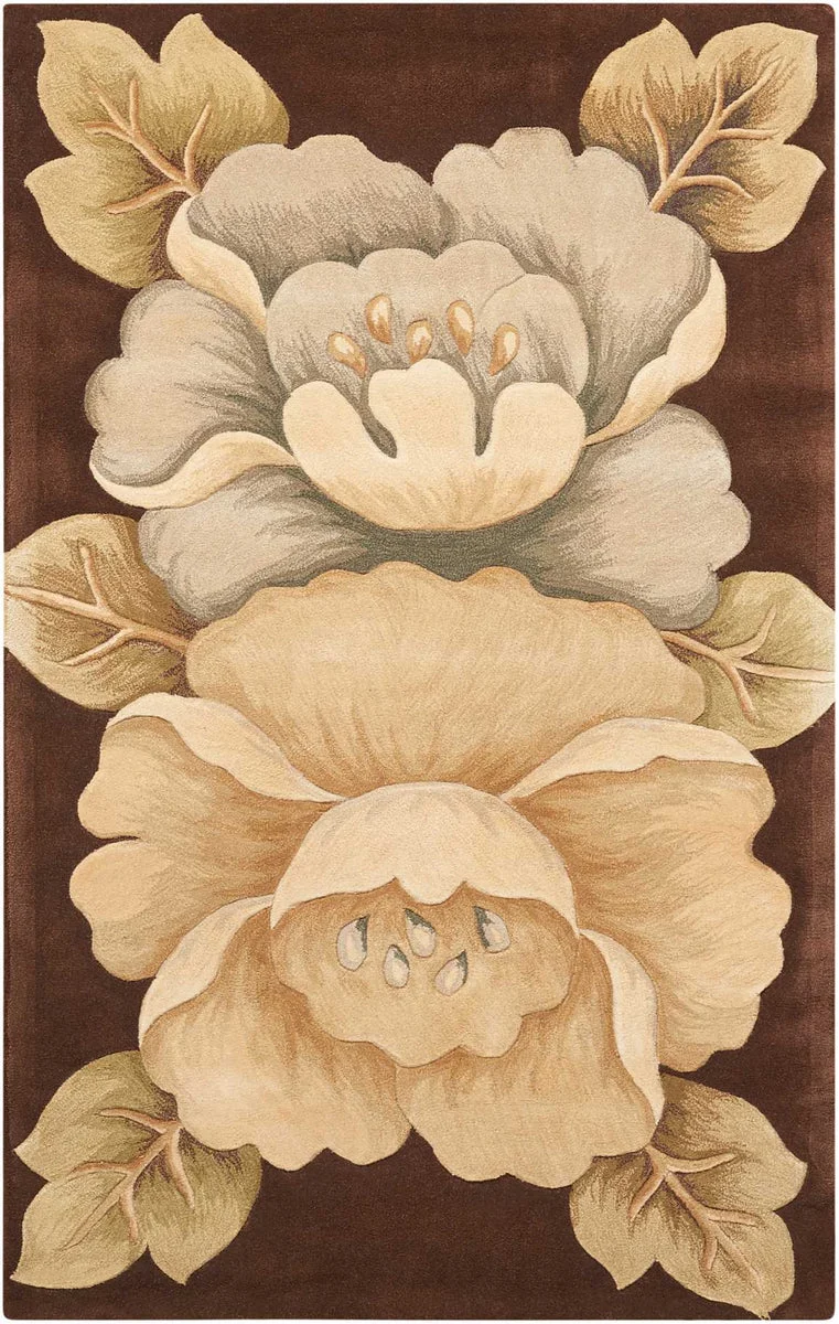 Nourison Tropics Contemporary Brown Area Rug