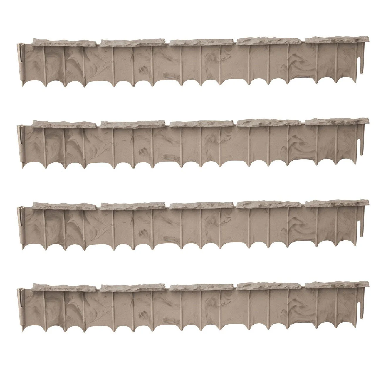Suncast Quick Edge 35 Inch Single Strip Resin Lawn Edging, Flagstone (4 Pack)