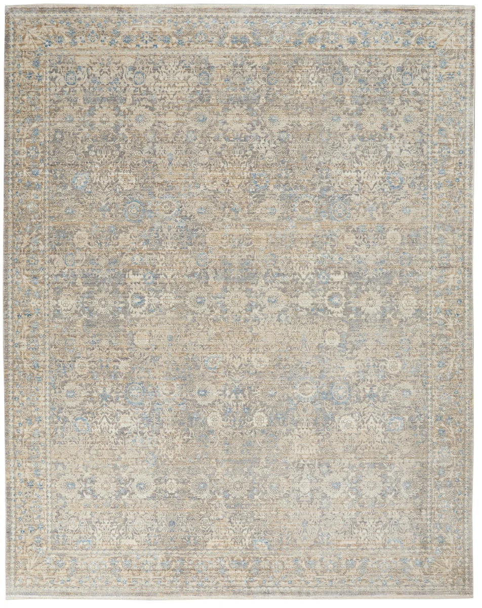 Nourison Silken Weave s Ivory Blue Area Rug