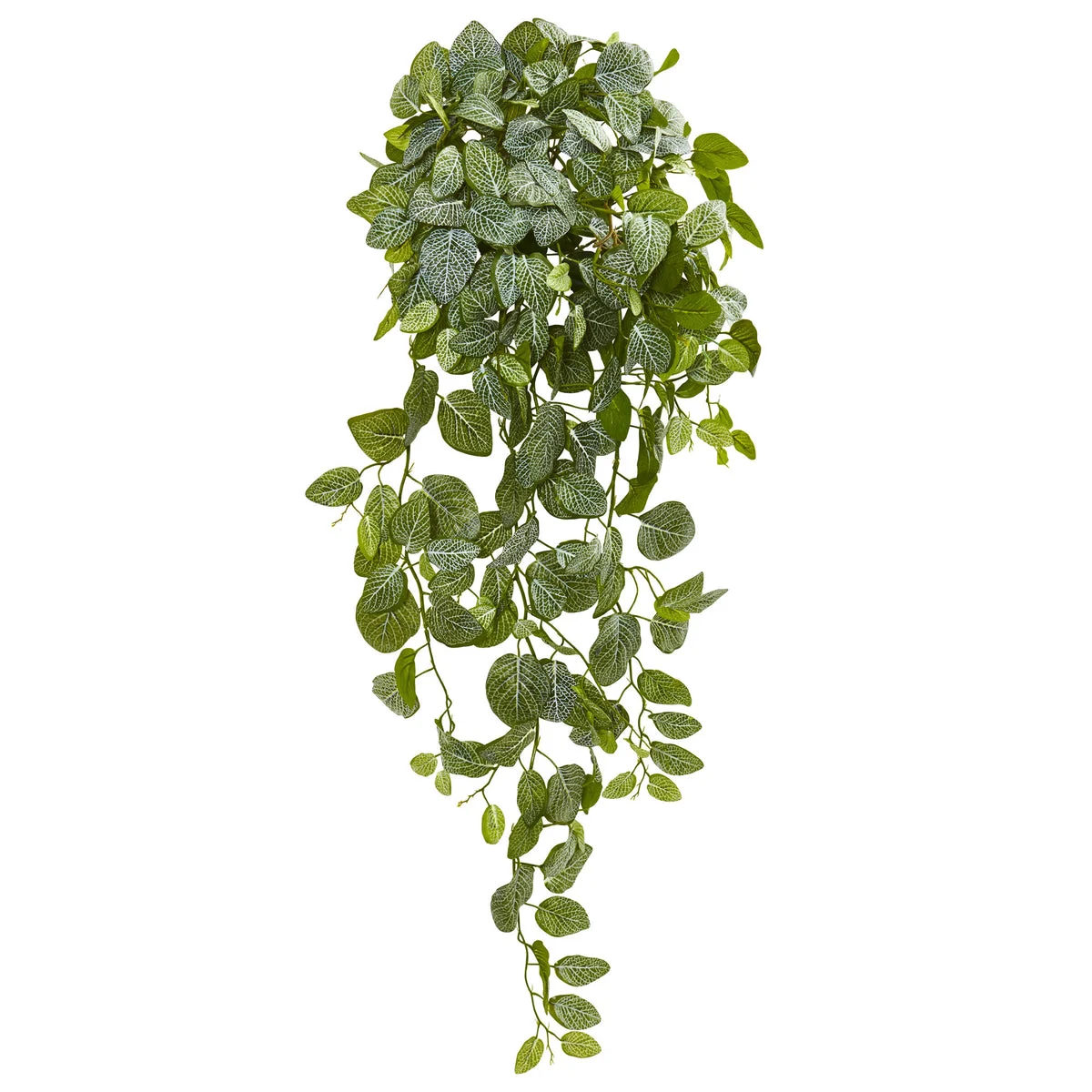 Nearly Natural 6190-S2 36" Artificial Green Real Touch Fittonia Hanging Bush Plant, Set of 2