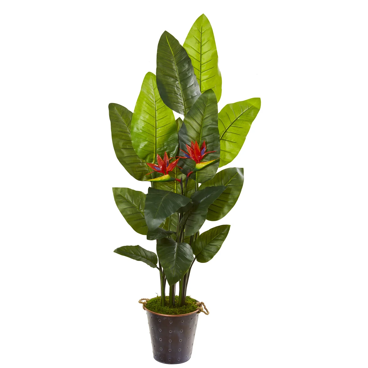 Nearly Natural 9797 75" Artificial Green Real Touch Bird of Paradise Plant in Planter
