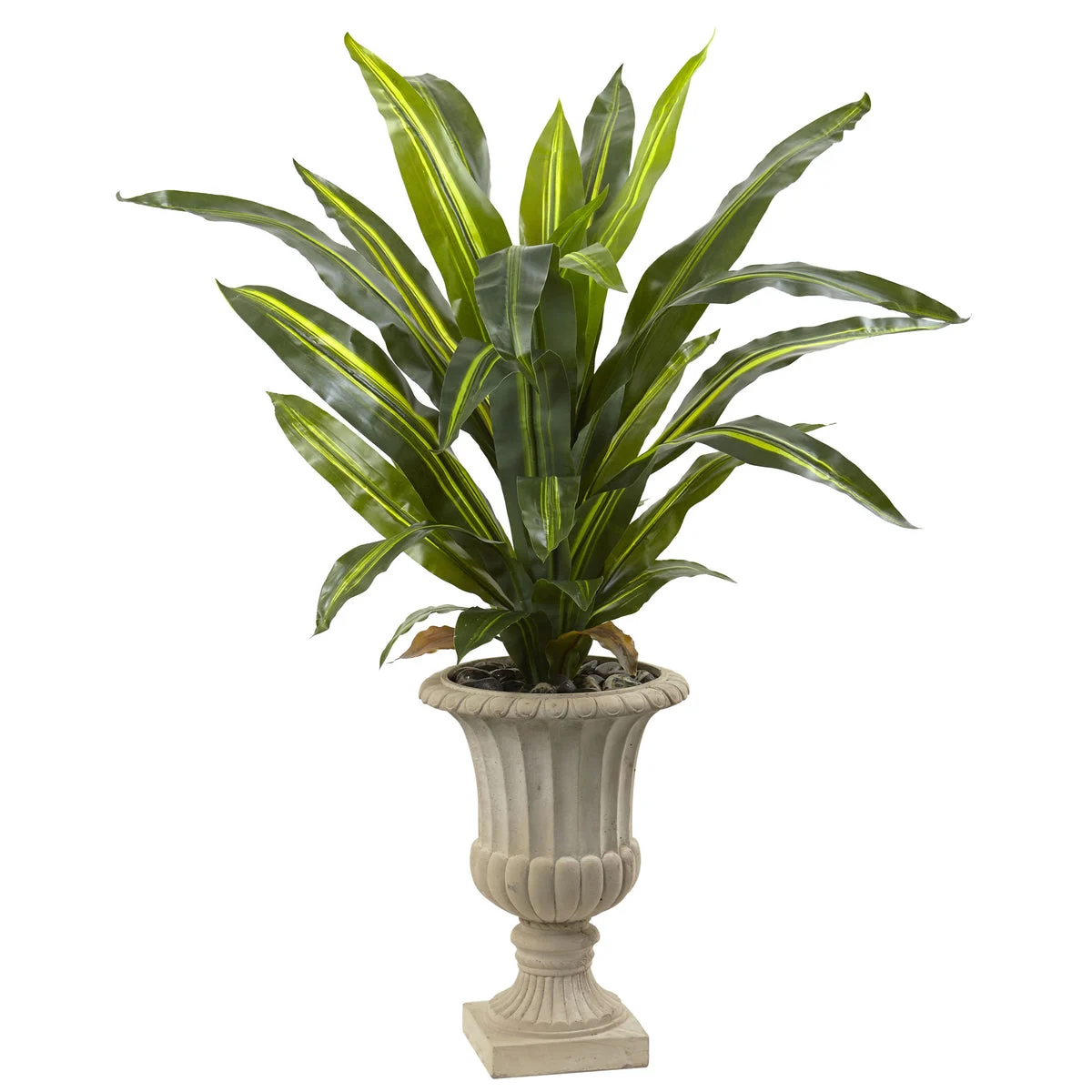 Nearly Natural 6878 5' Artificial Green Real Touch Dracaena Plant with Urn
