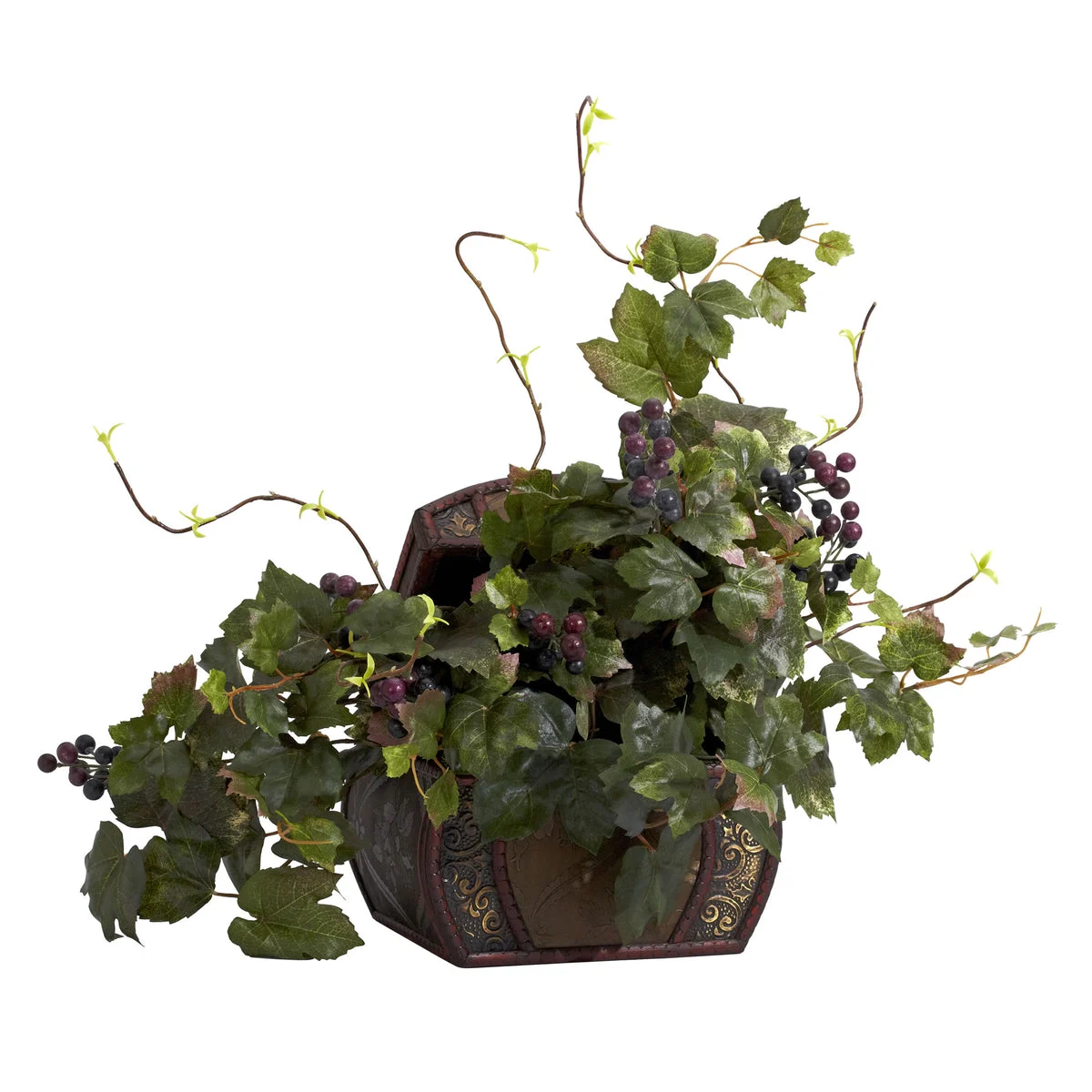 Nearly Natural Grape Leaf & Chest Silk Plant