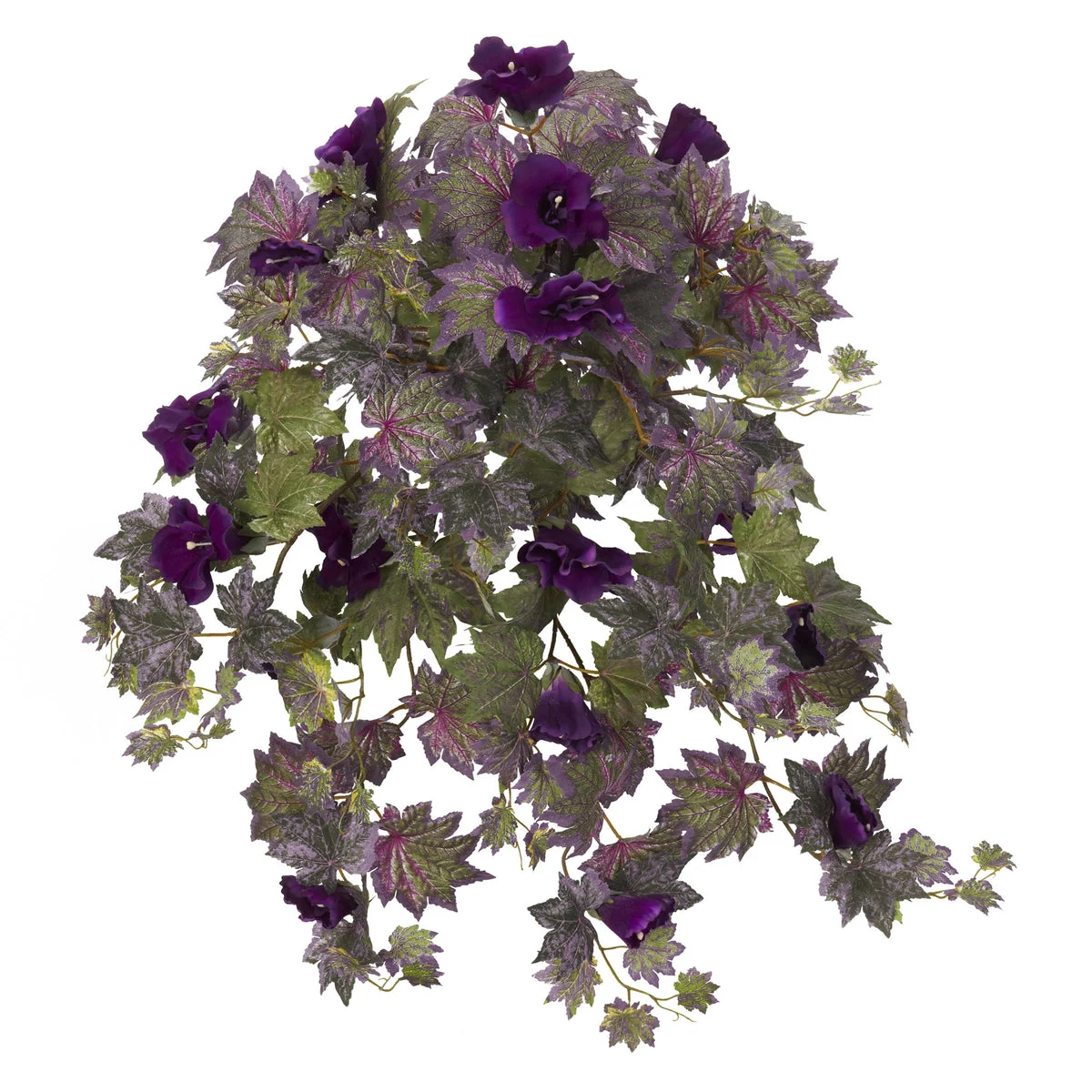 Nearly Natural 6085-S2 27" Artificial Green & Purple Gloxinia Hanging Plant, Set of 2