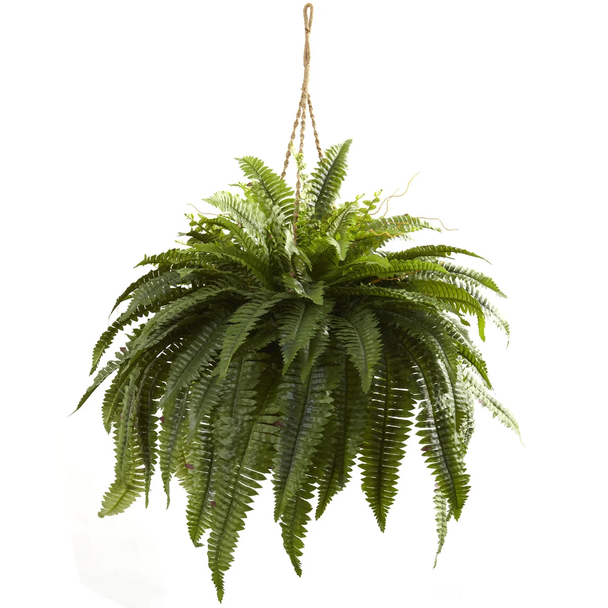 Nearly Natural 6788 29" Artificial Green Double Giant Boston Fern Hanging Basket