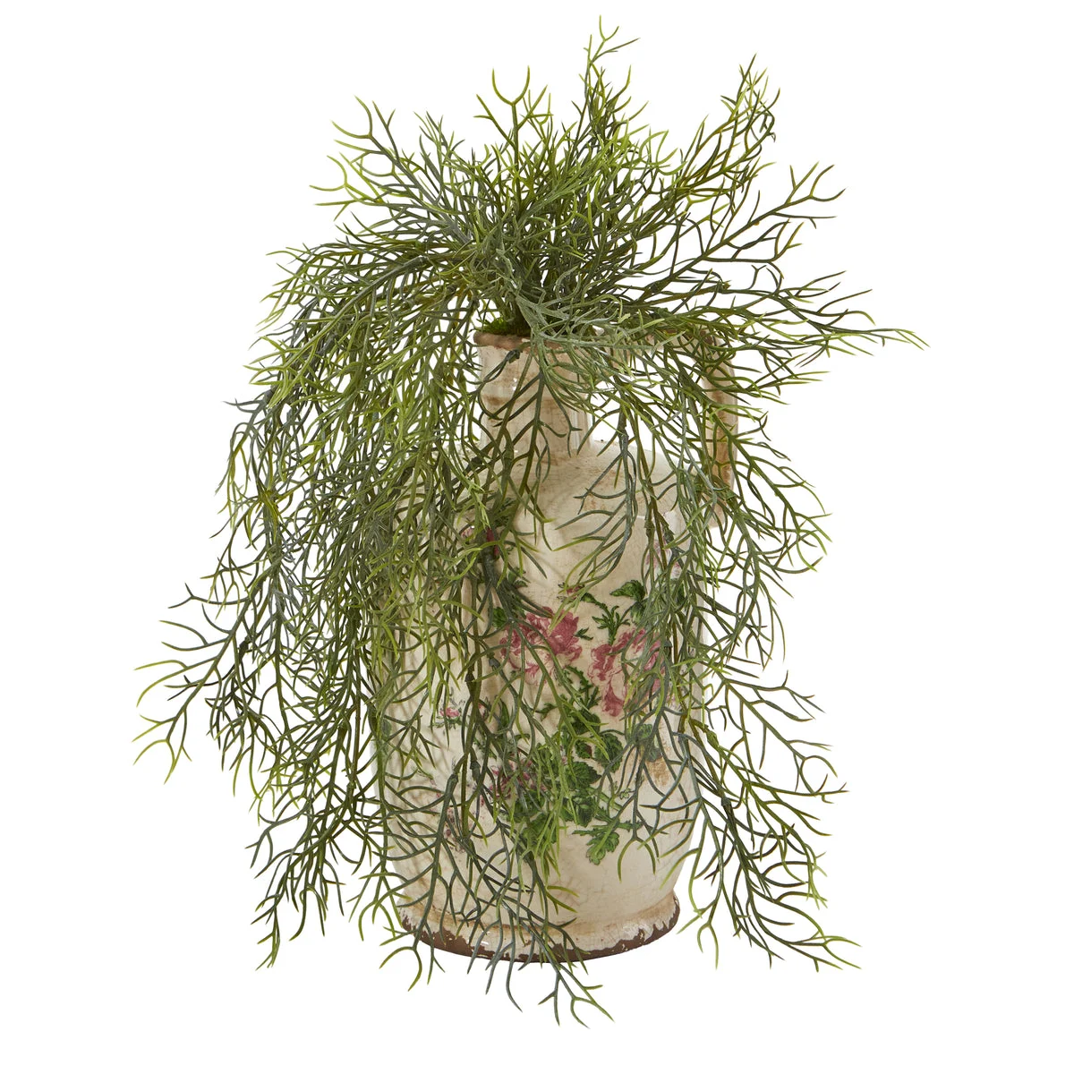 Nearly Natural P1063 13" Artificial Green Tillandsia Moss Plant in Floral Pitcher