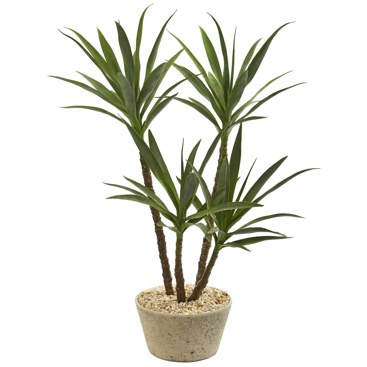 Nearly Natural P1202 46" Artificial Green Yucca Plant in White Planter