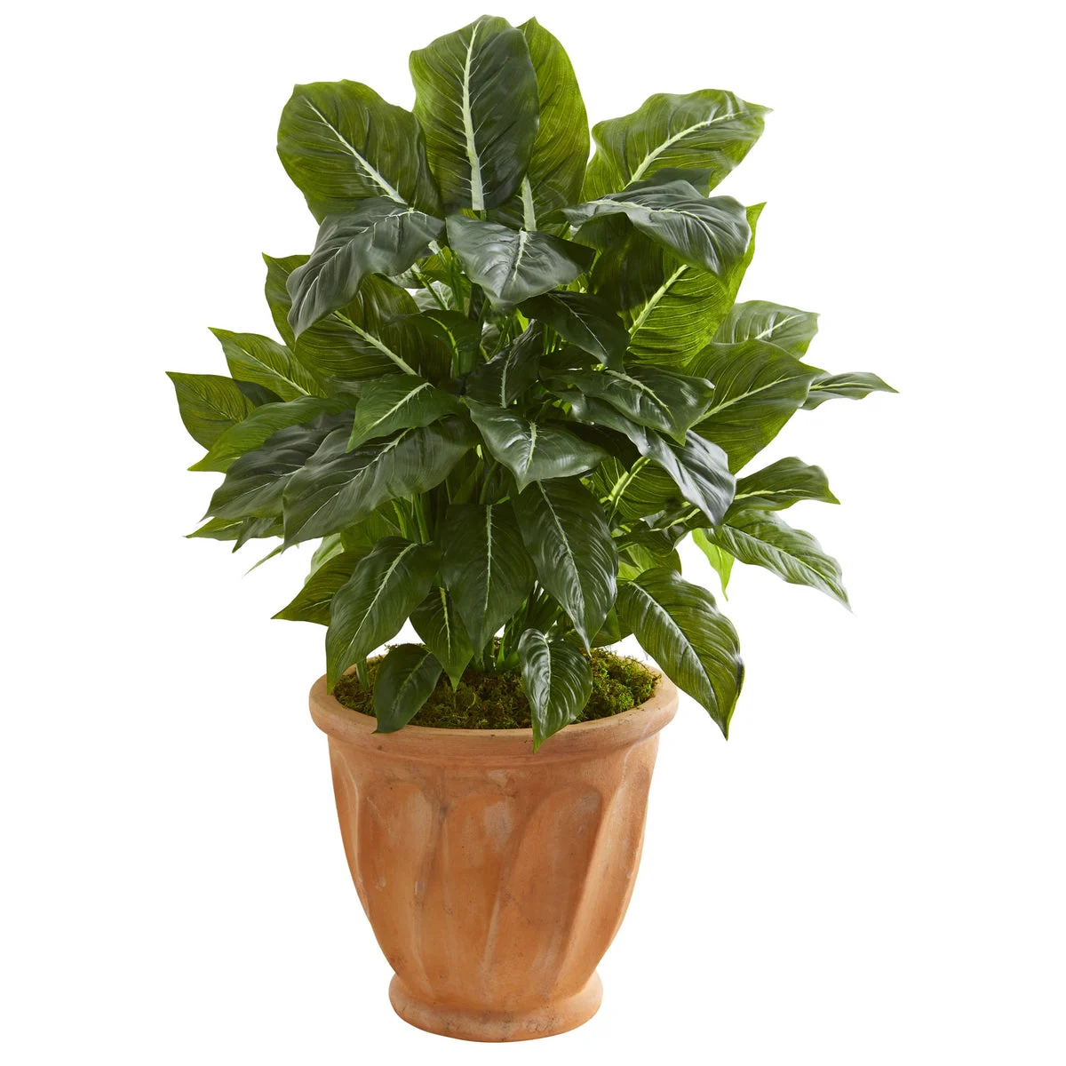 Nearly Natural 8576 30" Artificial Green Real Touch Evergreen Plant in Terracotta Planter