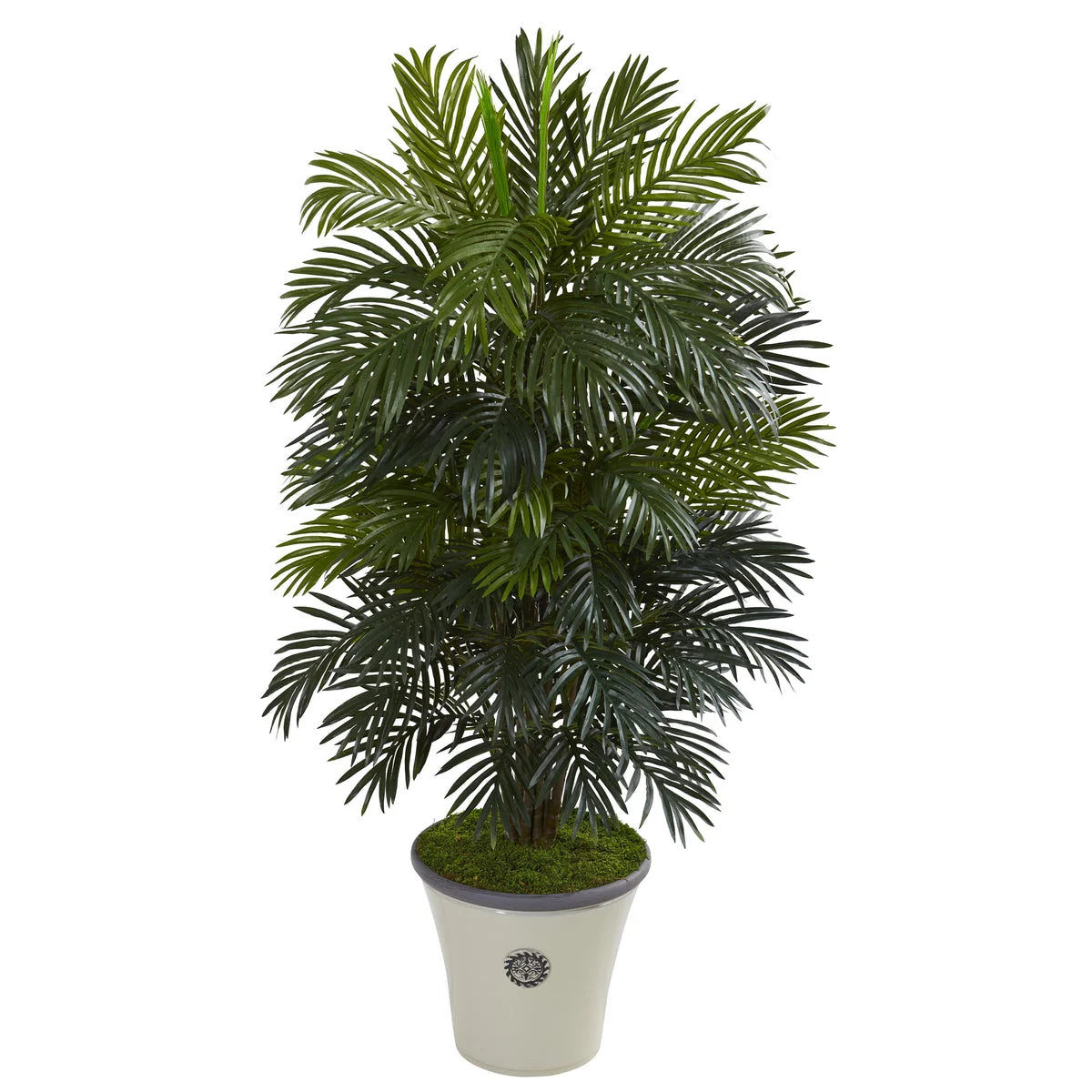 Nearly Natural P1053 55" Artificial Green Areca Palm Plant in Decorative Planter