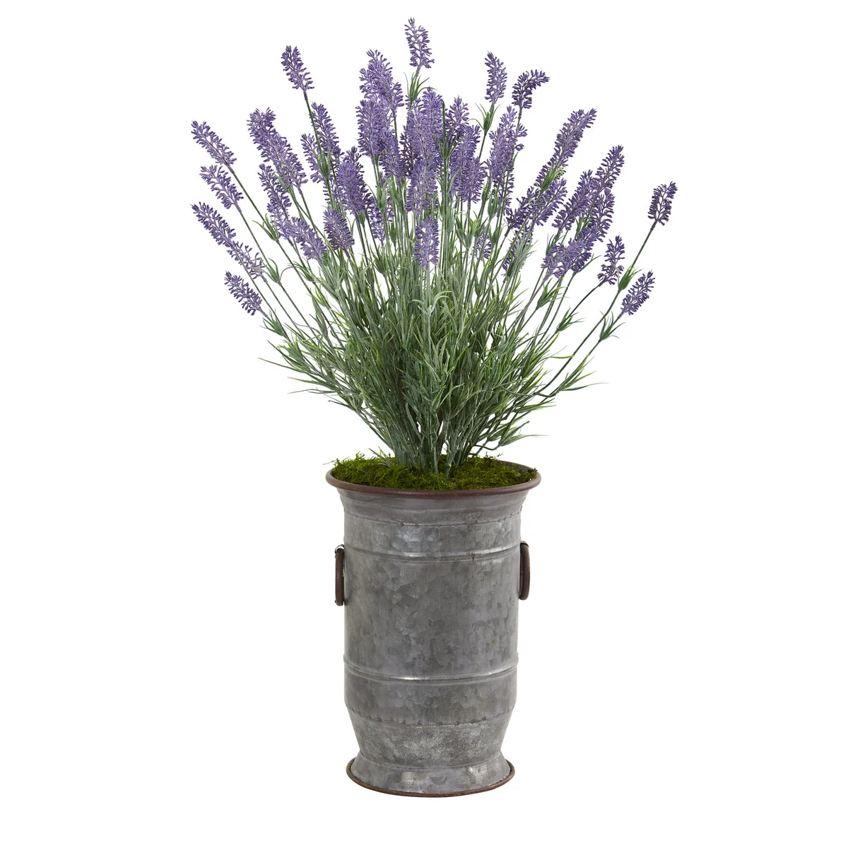 Nearly Natural 8810 33" Artificial Green & Purple Lavender Plant in Decorative Metal Planter
