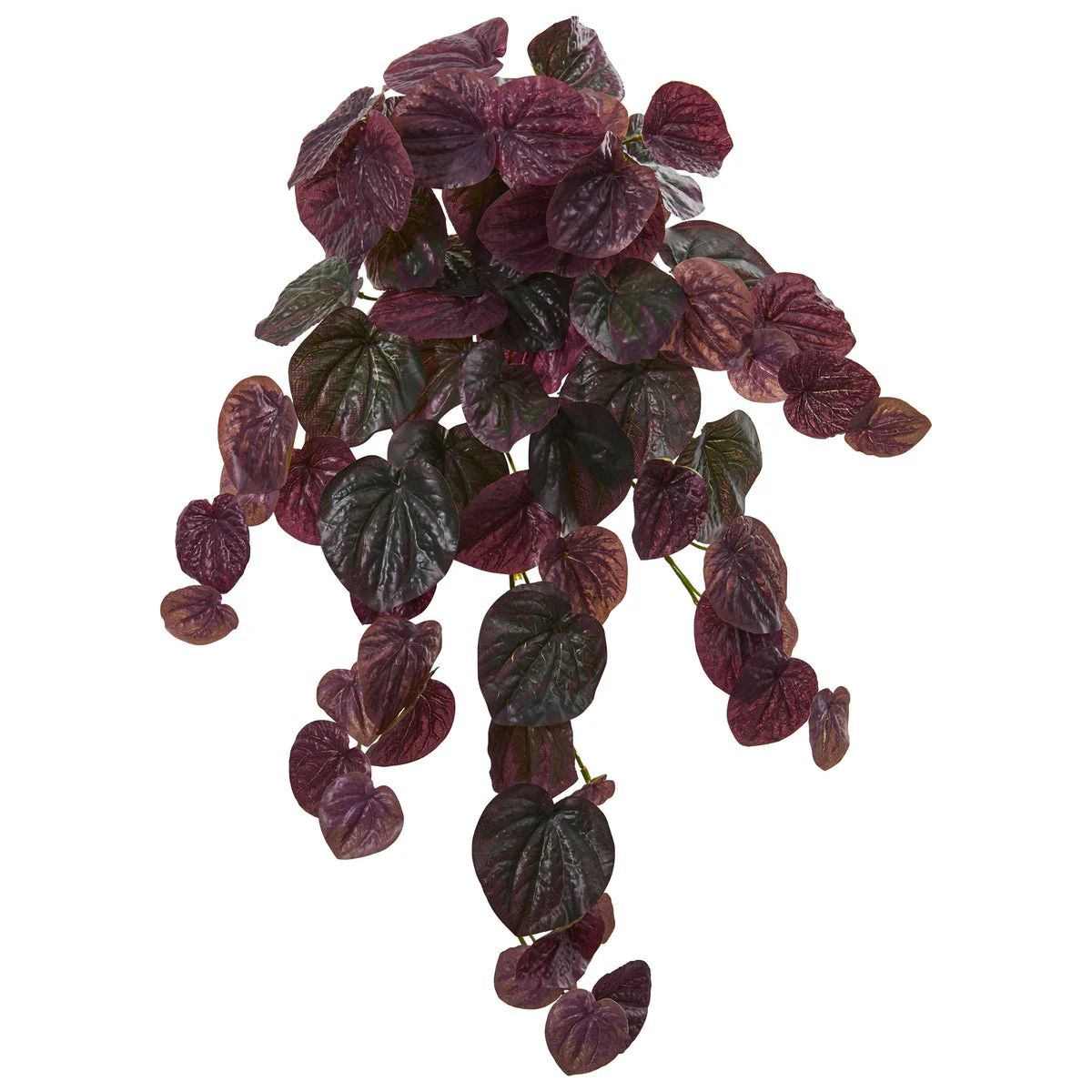 Nearly Natural 6185-S6 25" Artificial Purple Real Touch Peperomia Hanging Bush, Set of 6