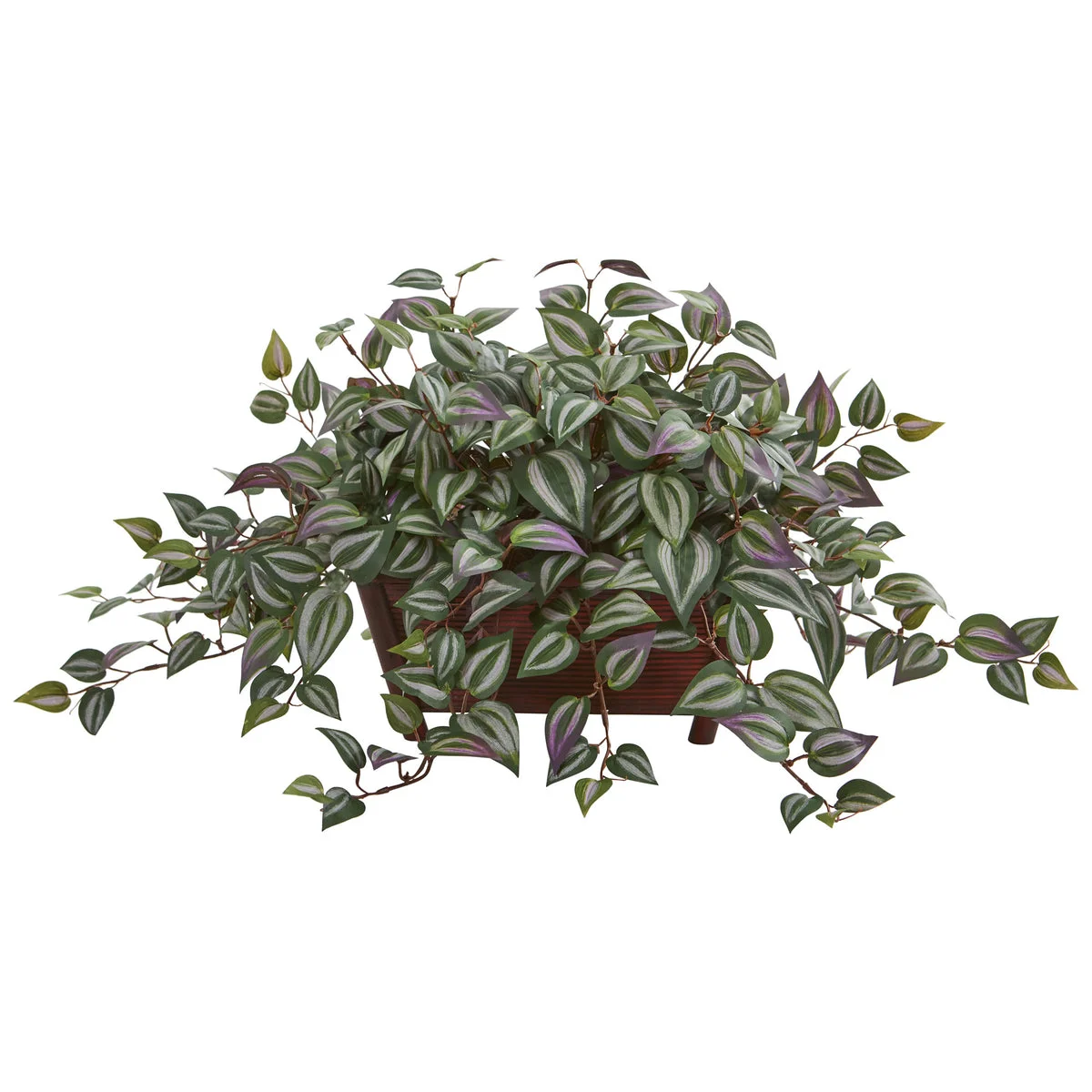 Nearly Natural 8210 14" Artificial Green Wandering Jew Plant in Decorative Planter