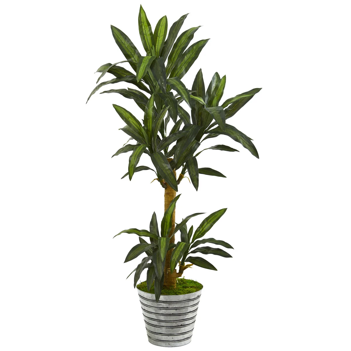 Nearly Natural P1243 5' Artificial Green Yucca Plant in Decorative Tin Bucket