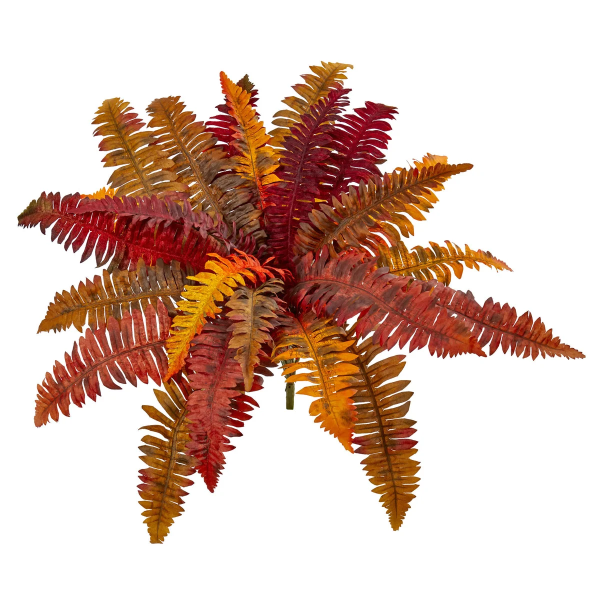 Nearly Natural 6183-S3 20" Artificial Red Autumn Boston Fern Plant, Set of 3