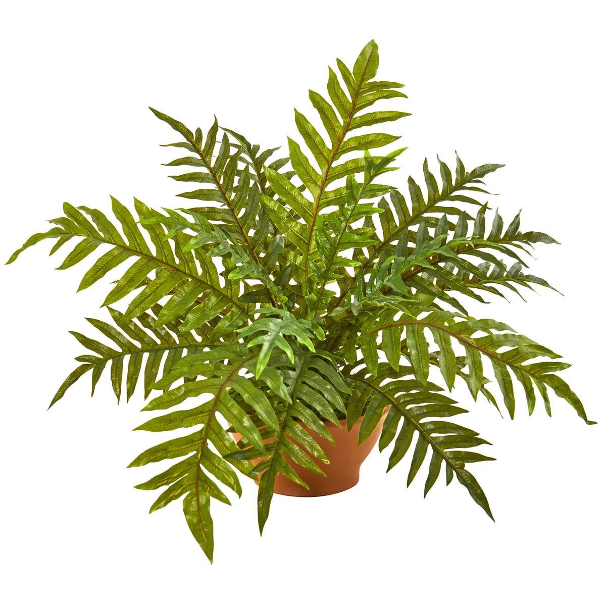 Nearly Natural 8644 24" Artificial Green Real Touch Hares Foot Fern Plant in Planter