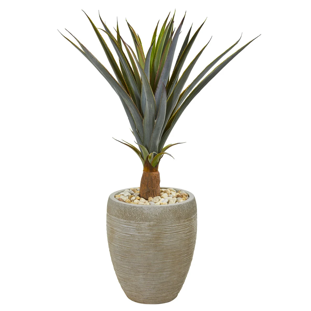 Nearly Natural 9435 34" Artificial Green Agave Succulent Plant in Sandstone Planter