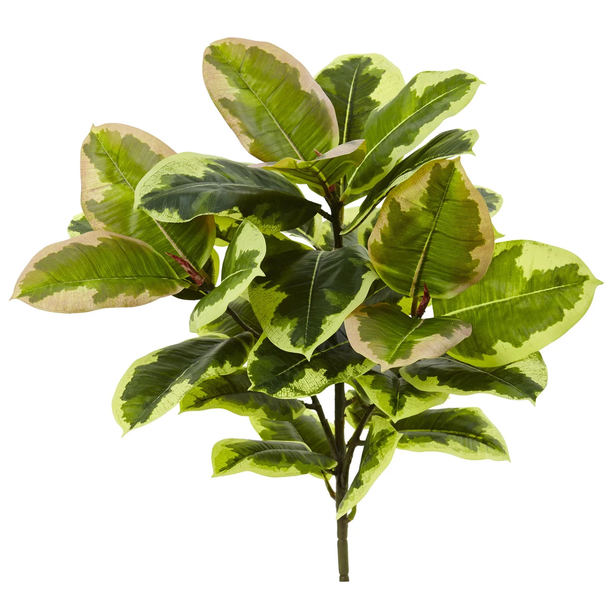 Nearly Natural 6148-S3 23" Artificial Green Real Touch Rubber Leaf Plant, Set of 3