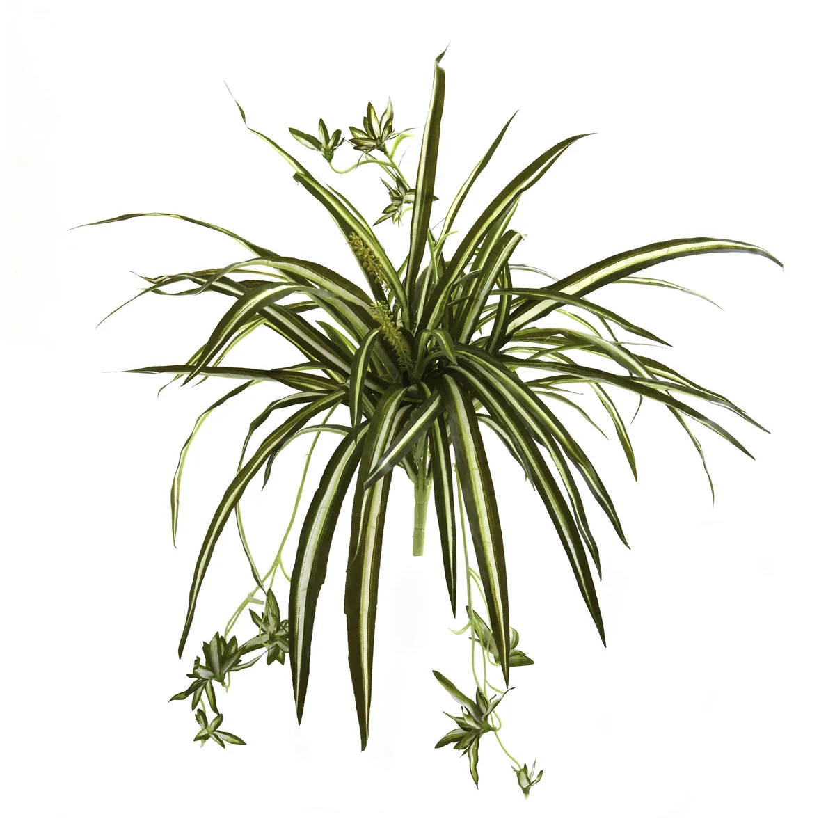 Nearly Natural 6118-S4 23" Artificial Green Spider Plant Bush, Set of 4