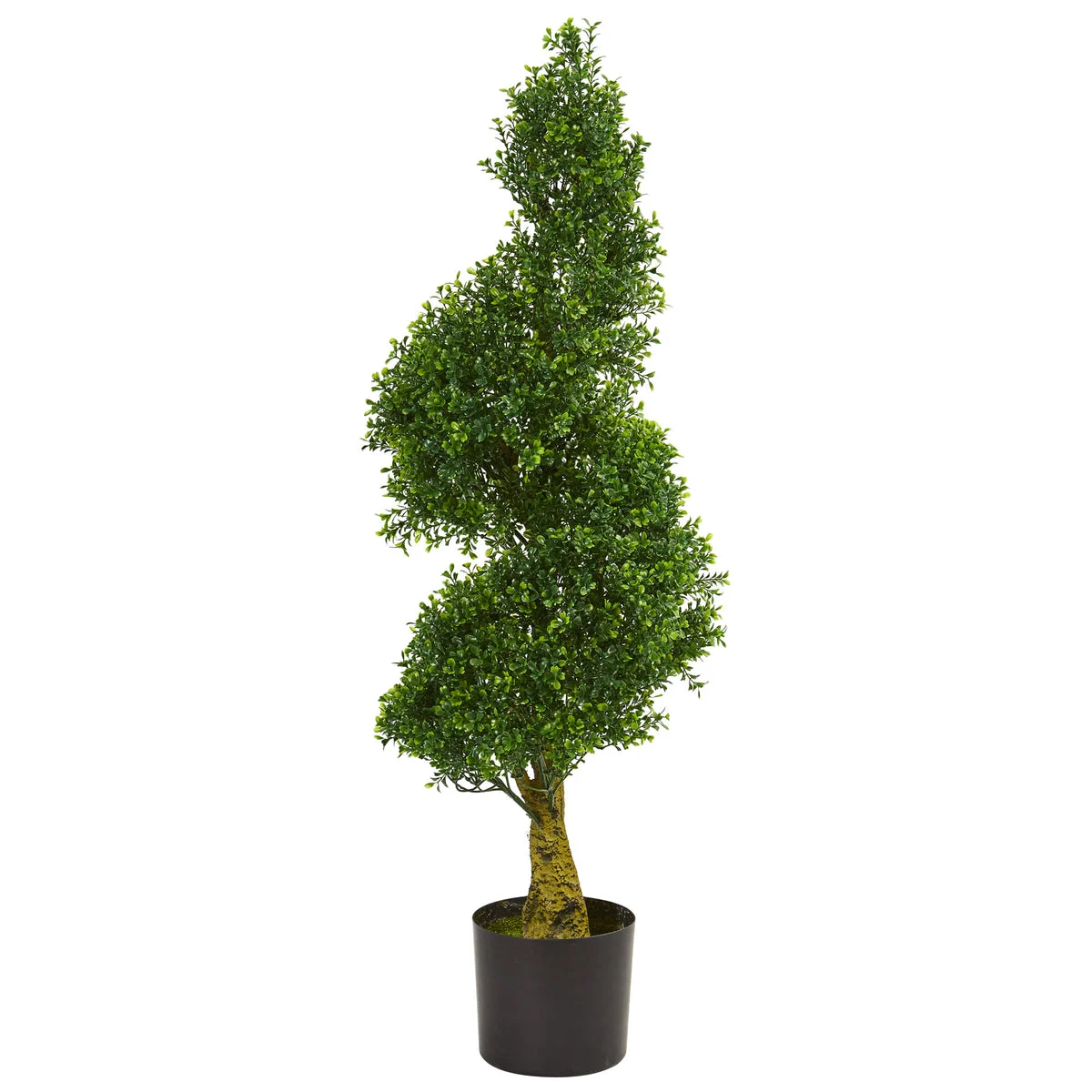 Nearly Natural 5517 4' Artificial Green Spiral Boxwood Tree, UV Resistant (Indoor/Outdoor)