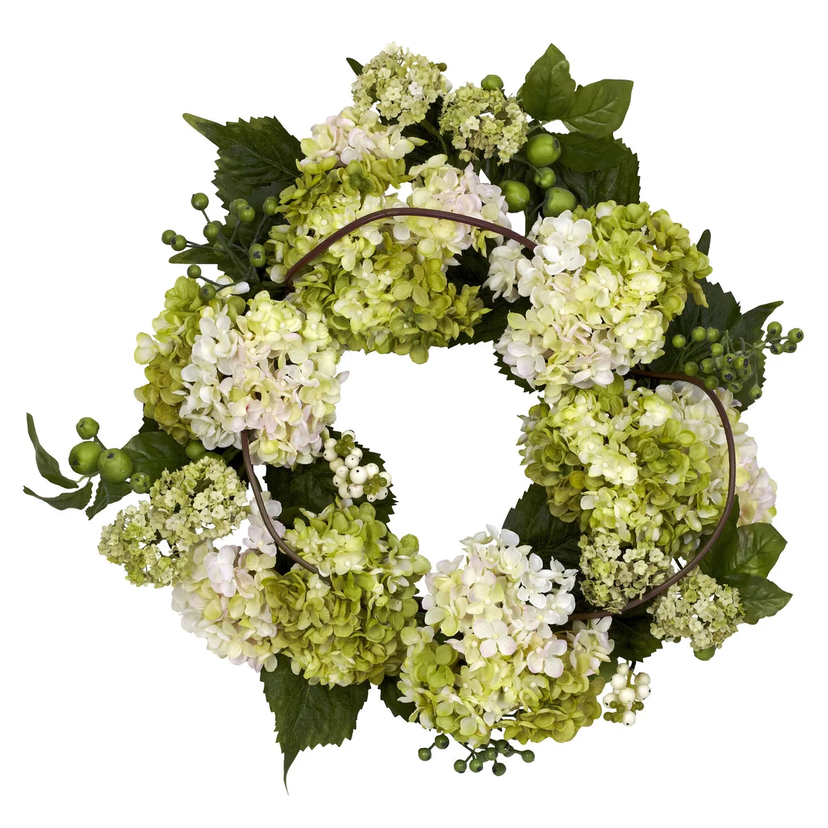 Nearly Natural 22`` Hydrangea Wreath