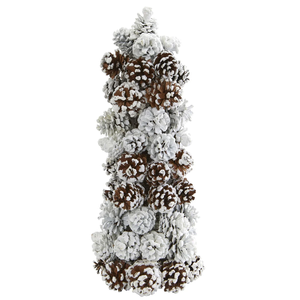 Nearly Natural 4183 17.5" Artificial White Frosted Pine Cone Tree