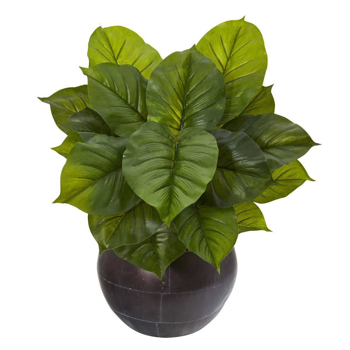 Nearly Natural P1114 26" Artificial Green Real Touch Large Philodendron Plant in Metal Bowl
