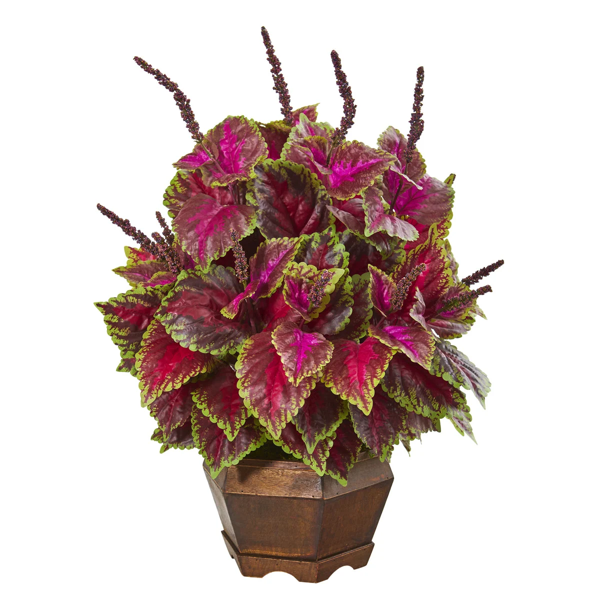 Nearly Natural P1007 23" Artificial Pink Coleus Plant in Decorative Planter