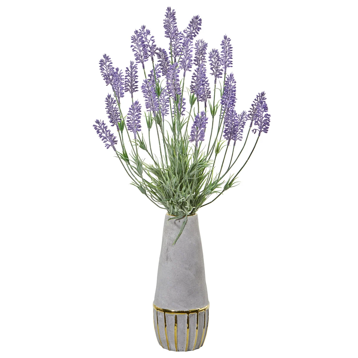 Nearly Natural 8807 25" Artificial Purple Lavender Plant in Vase with Gold Trimming