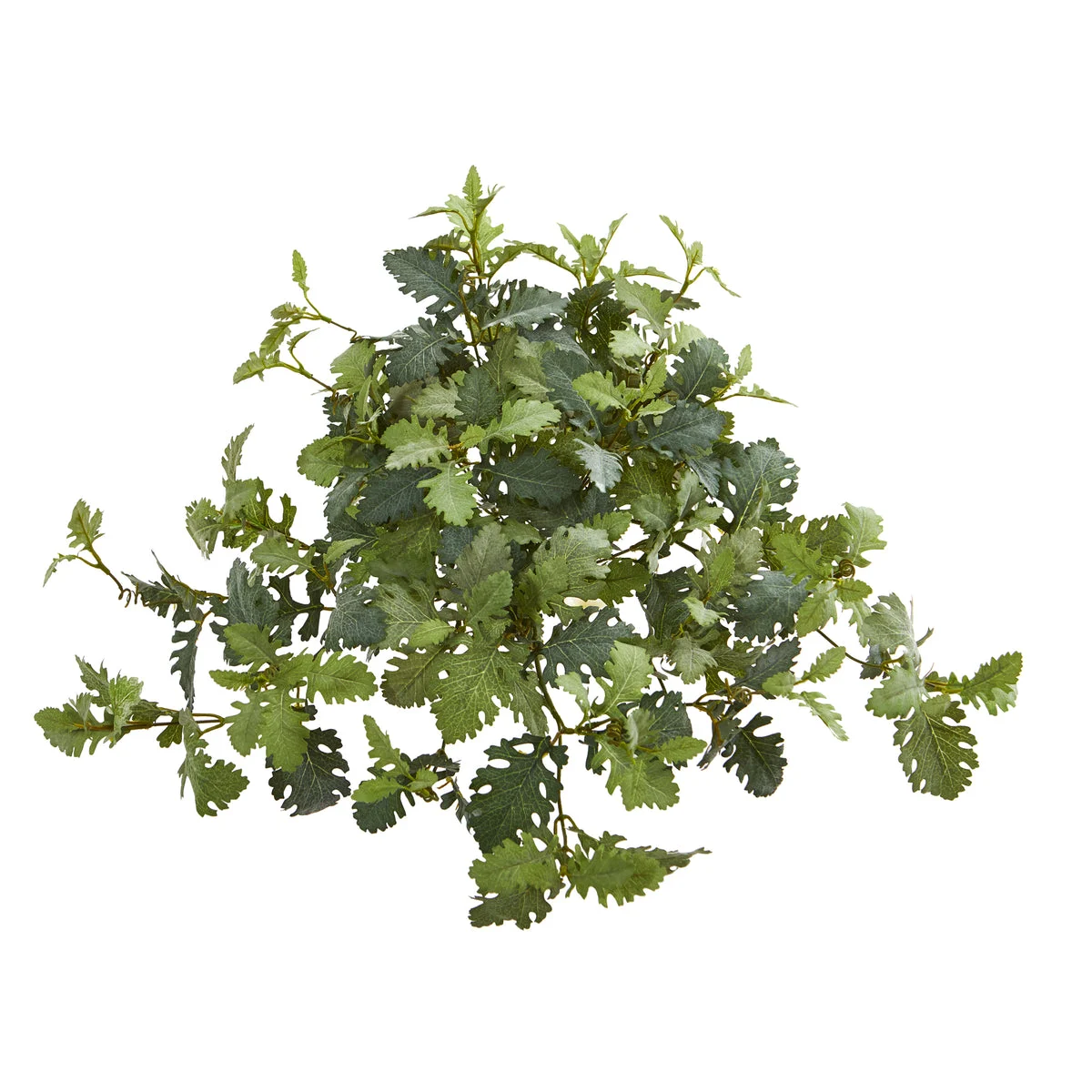 Nearly Natural 6221-S3 22" Artificial Green Dusty Miller Hanging Plant, Set of 3