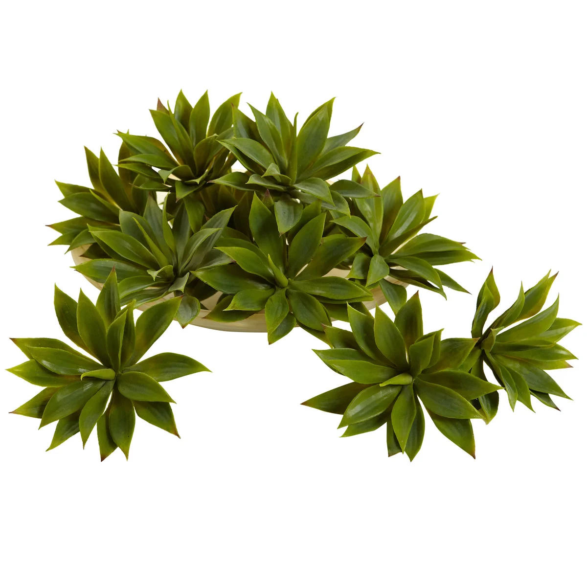 Nearly Natural 6110-S12 5" Artificial Green Mini Agave Succulent Plant, Set of 12