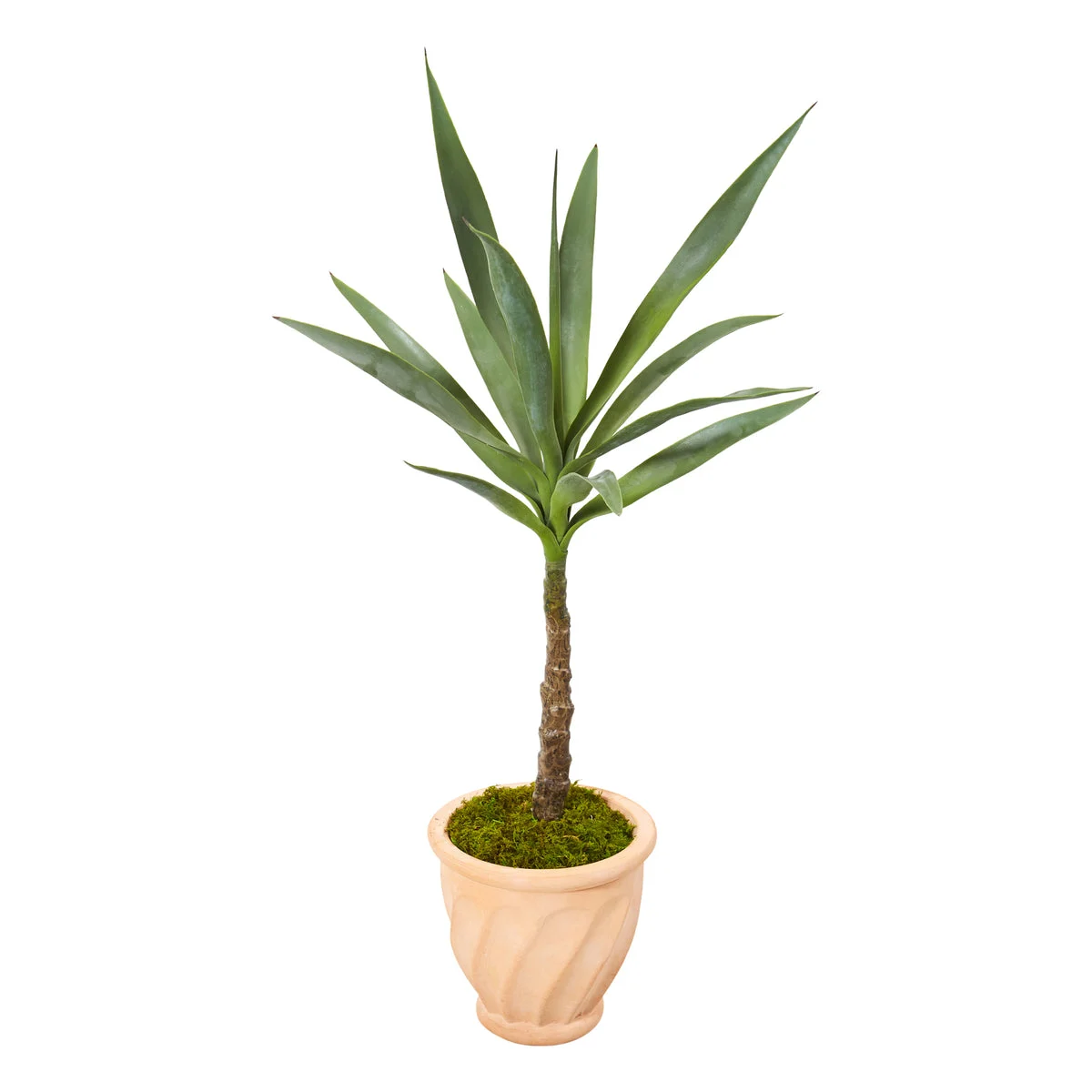 Nearly Natural P1088 35" Artificial Green Yucca Plant in Terra-Cotta Planter