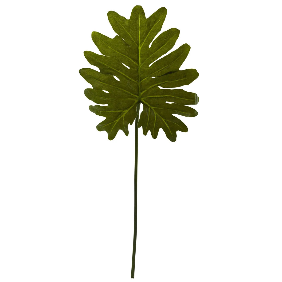 Nearly Natural 6120-S12 31" Artificial Green Selloum Philo Single Leaf Stem, Set of 12