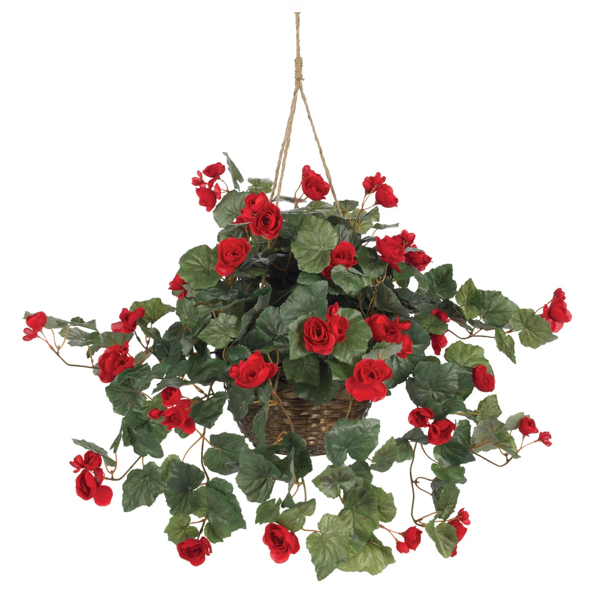 Nearly Natural Begonia Hanging Basket