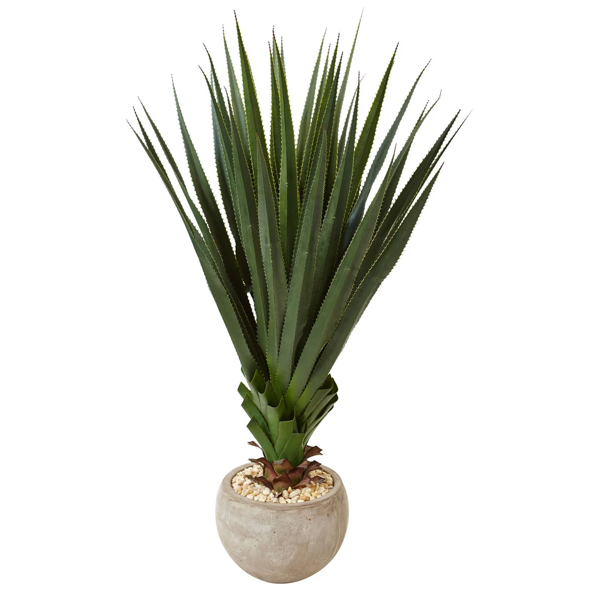 Nearly Natural 6962 4.5' Artificial Green Spiked Agave in Sand Colored Bowl (Indoor/Outdoor)